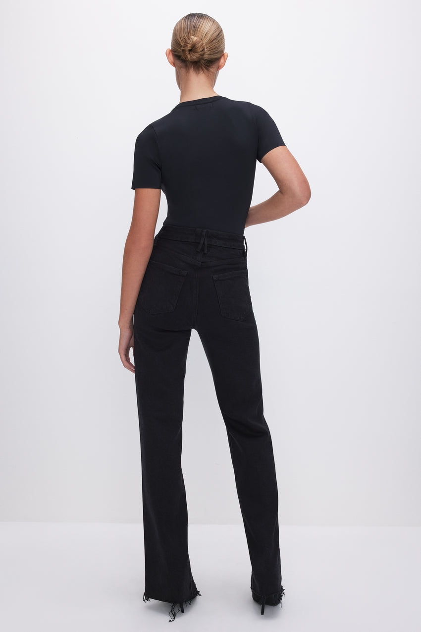 SOFT-TECH GOOD BOY STRAIGHT JEANS | BLACK318 View 4 - model: Size 0 |