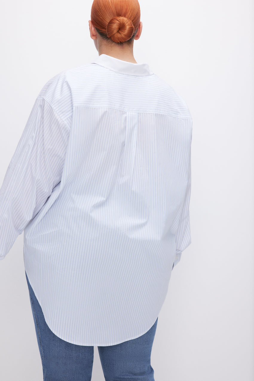 COTTON OXFORD SHIRT | GOOD BLUE STRIPE001 View 7 - model: Size 16 |