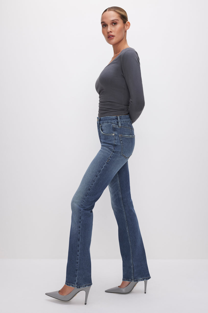 GOOD ICON STRAIGHT JEANS | INDIGO605 View 3 - model: Size 0 |