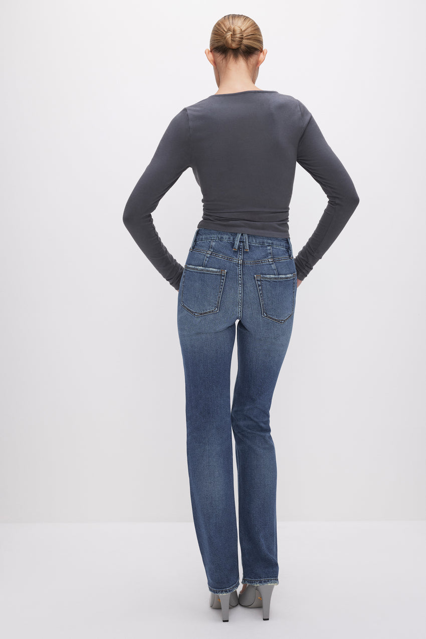 GOOD ICON STRAIGHT JEANS | INDIGO605 View 4 - model: Size 0 |