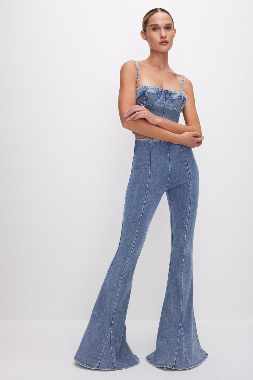 SOFT SCULPT PULL-ON EXTREME FLARE JEANS | INDIGO595 - GOOD AMERICAN
