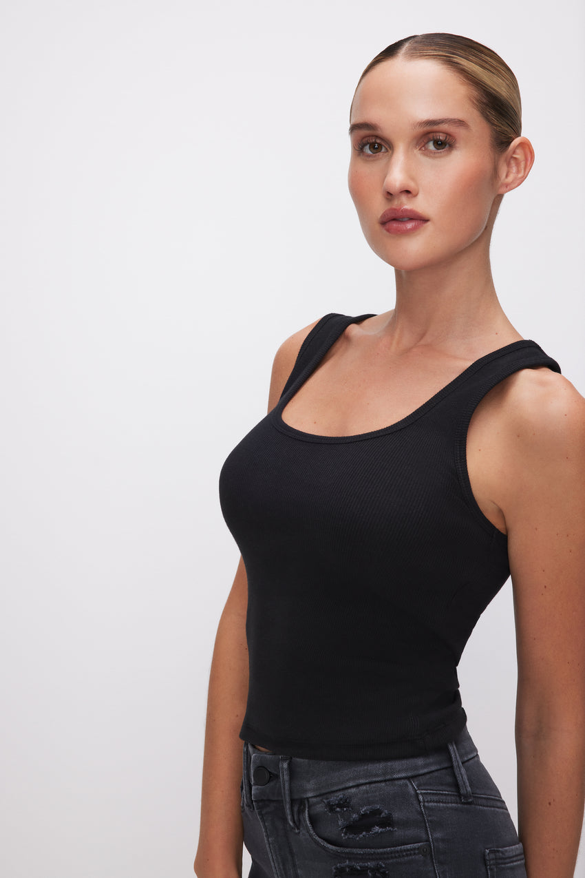 MICRO RIB TANK TOP | BLACK001 View 3 - model: Size 0 |