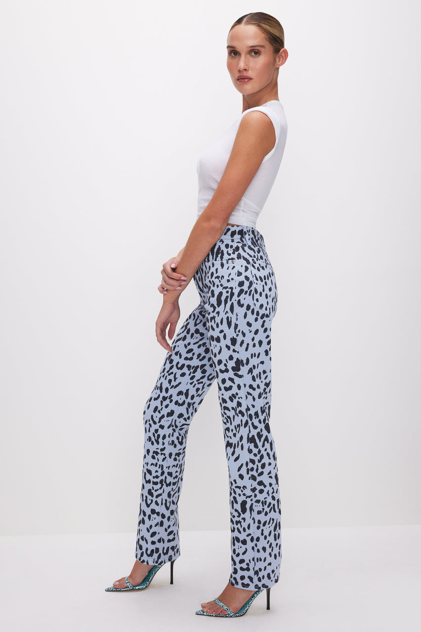 GOOD ICON STRAIGHT JEANS | MINERAL GLASS LEOPARD001 View 3 - model: Size 0 |