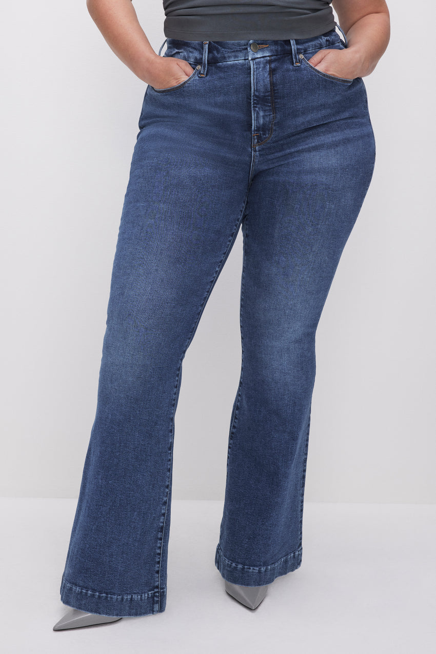 GOOD LEGS FLARE JEANS | INDIGO616 View 7 - model: Size 16 |