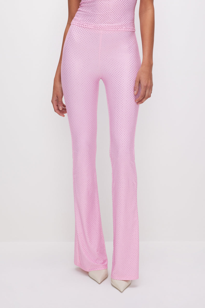 SMOOTH MATTE CRYSTAL PULL-ON FLARES | SUGAR PINK003 View 5 - model: Size 0 |
