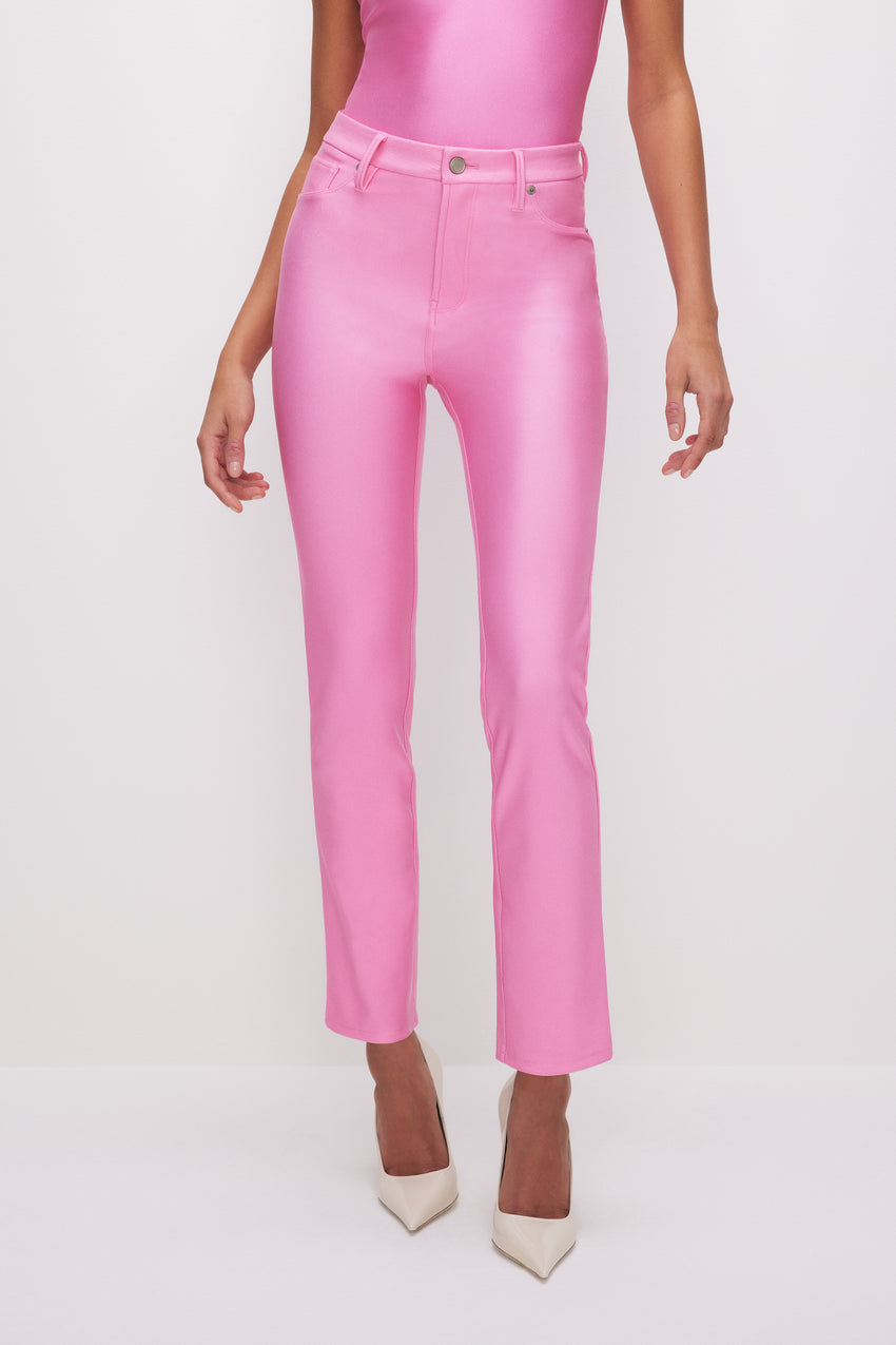 COMPRESSION SHINE STRAIGHT PANTS | SORORITY PINK003 View 7 - model: Size 0 |