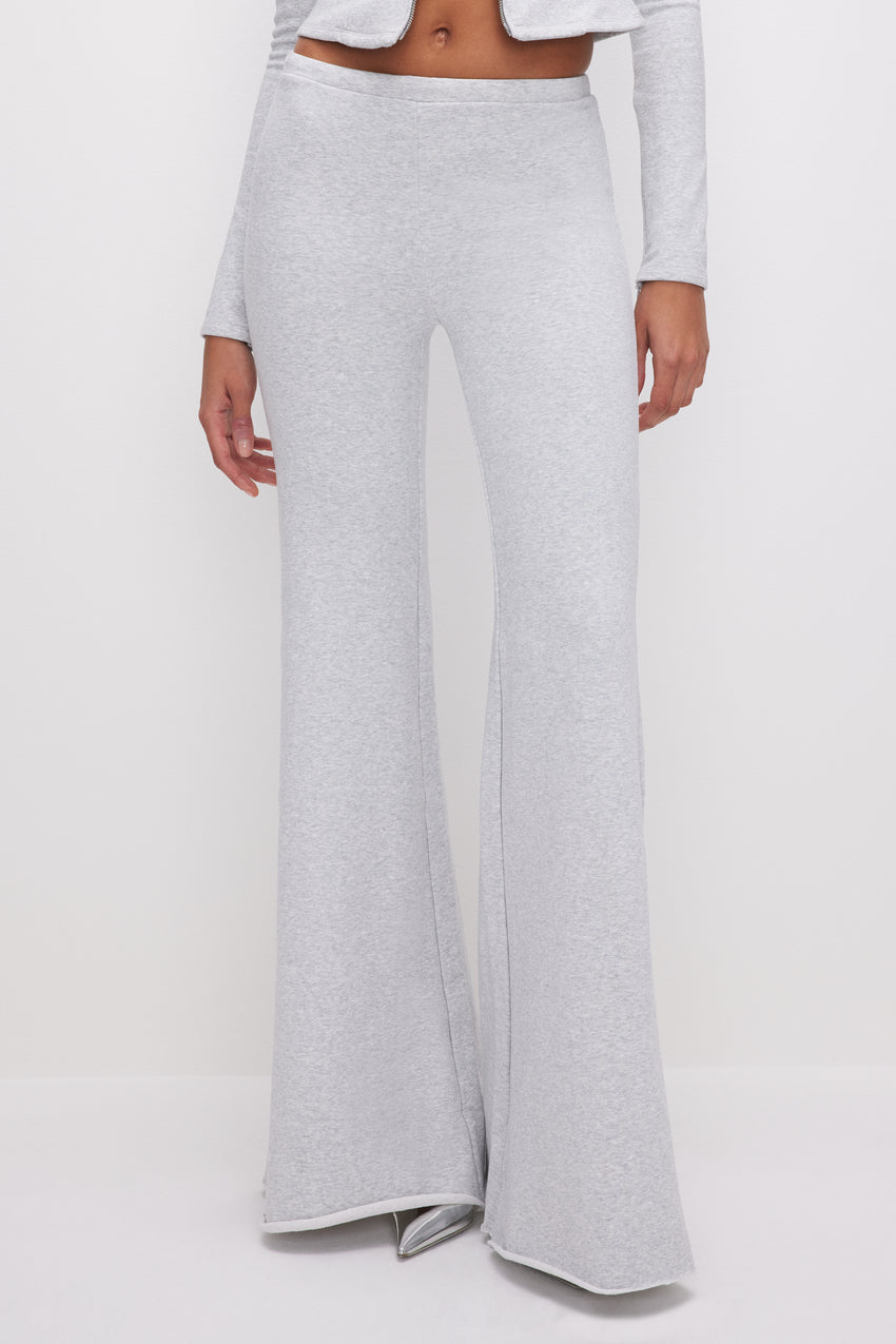 COMPRESSION TERRY SUPER FLARE PANTS| HEATHER GREY001 View 7 - model: Size 0 |