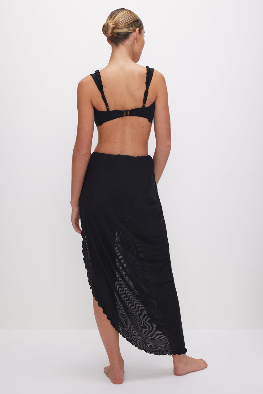 MESH MIDI SKIRT | BLACK001 View 3 - model: Size 0 |