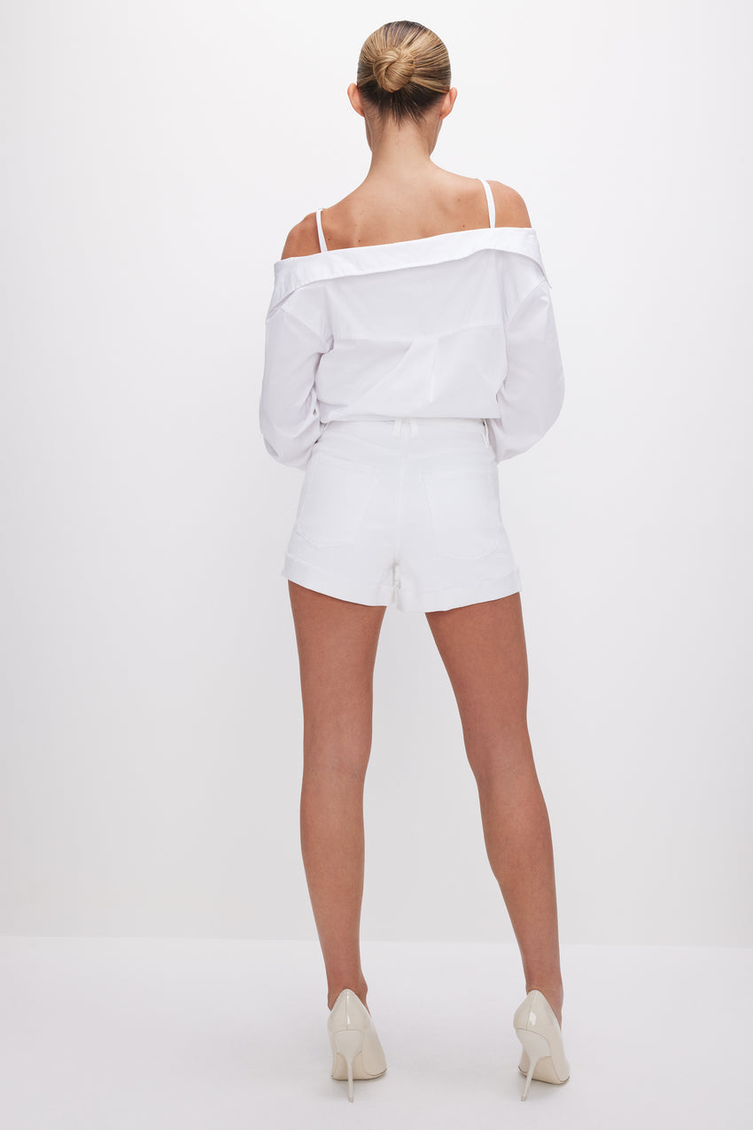 GOOD GIRLFRIEND SHORTS | WHITE001 View 2 - model: Size 0 |