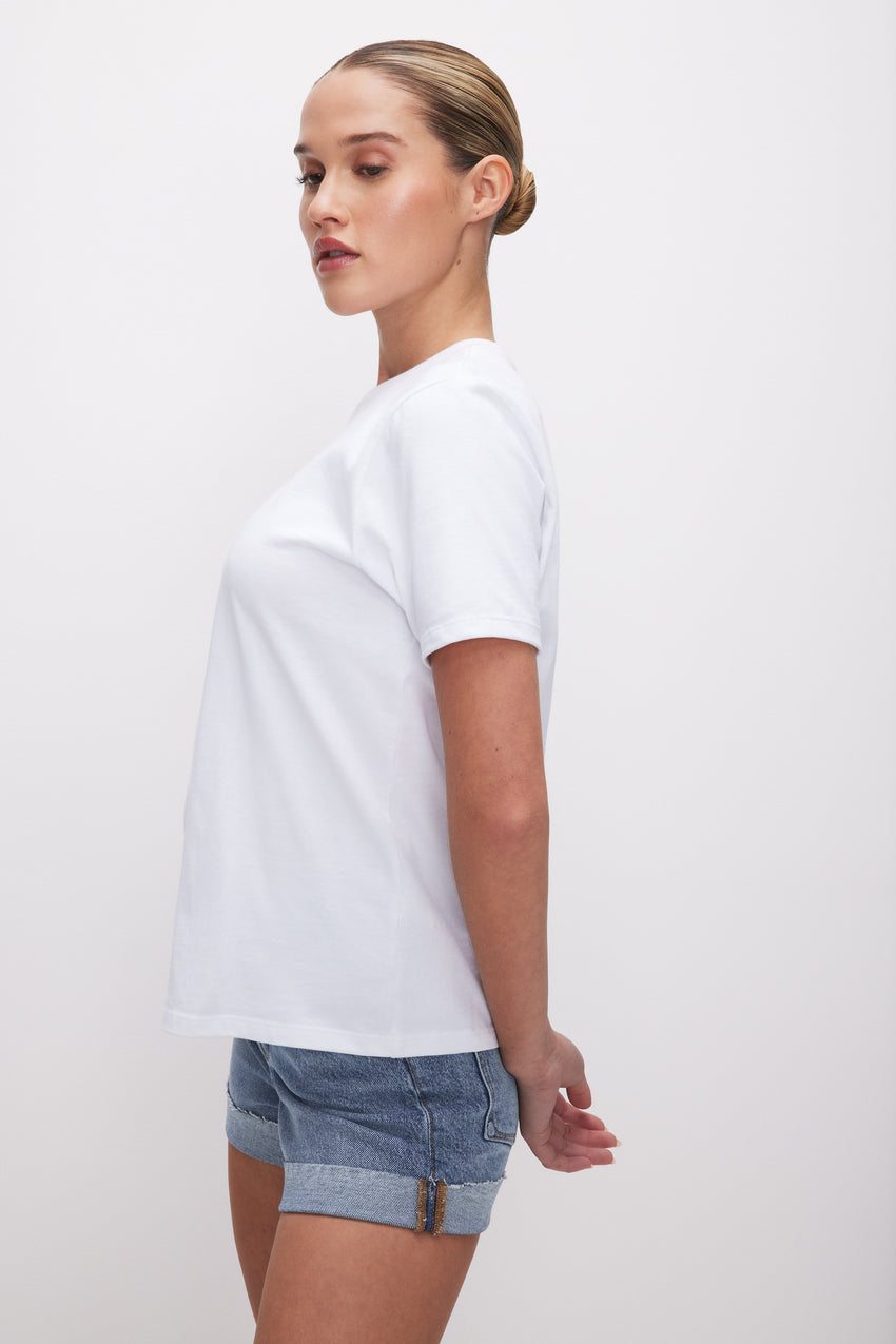 COTTON CLASSIC TEE | WHITE001 View 3 - model: Size 0 |