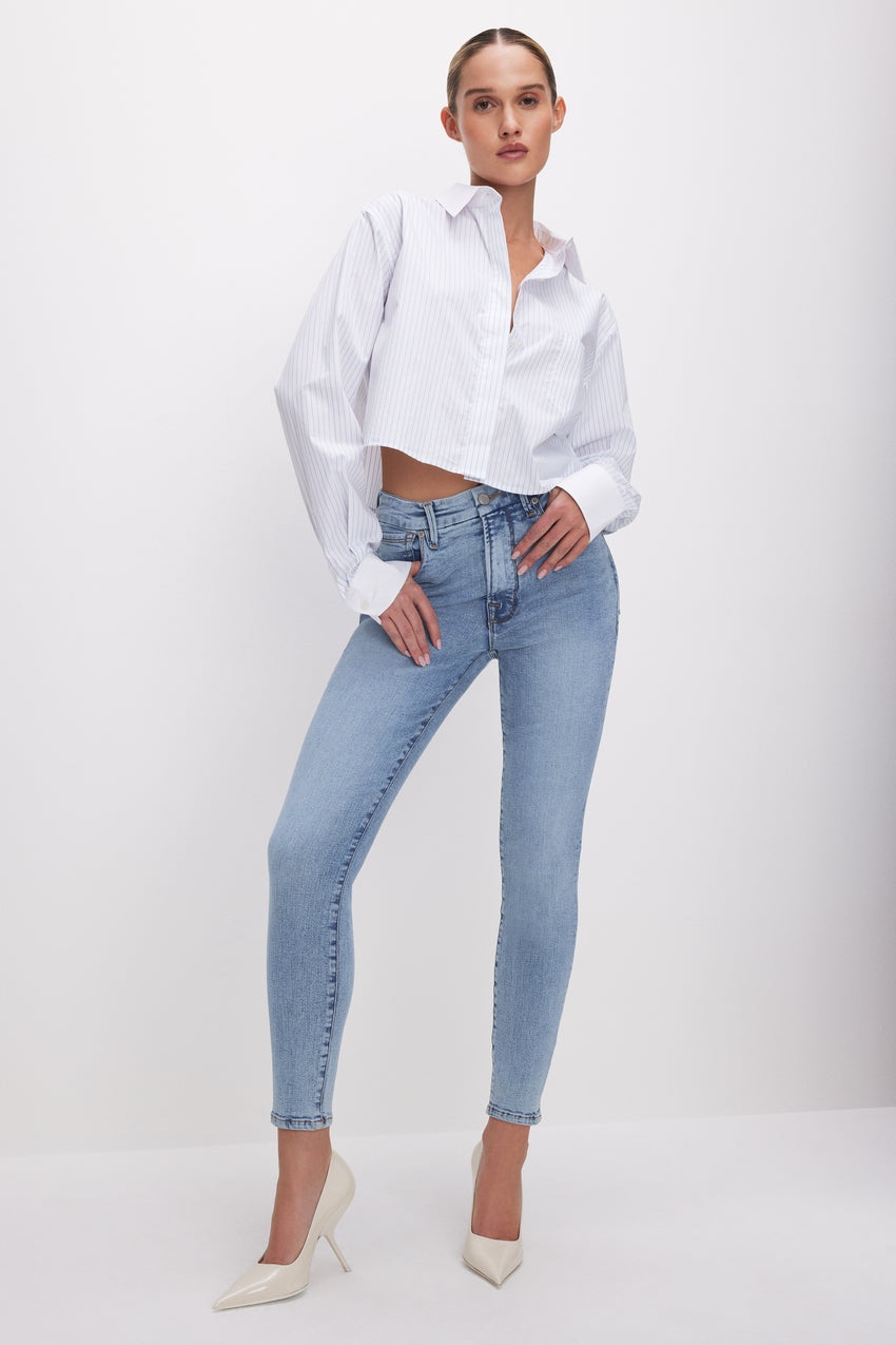 GOOD WAIST SKINNY CROPPED JEANS | INDIGO619 View 2 - model: Size 0 |