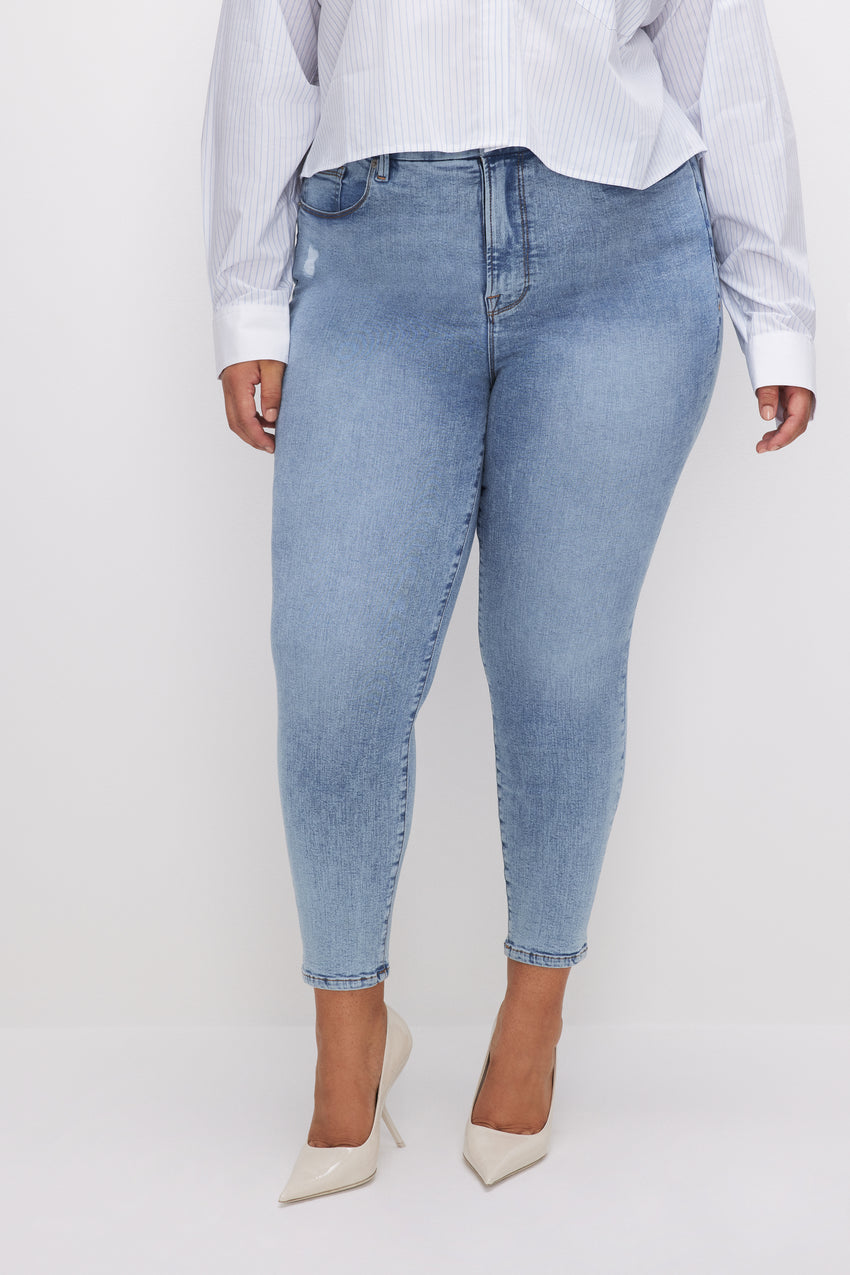 GOOD WAIST SKINNY CROPPED JEANS | INDIGO619 View 6 - model: Size 16 |