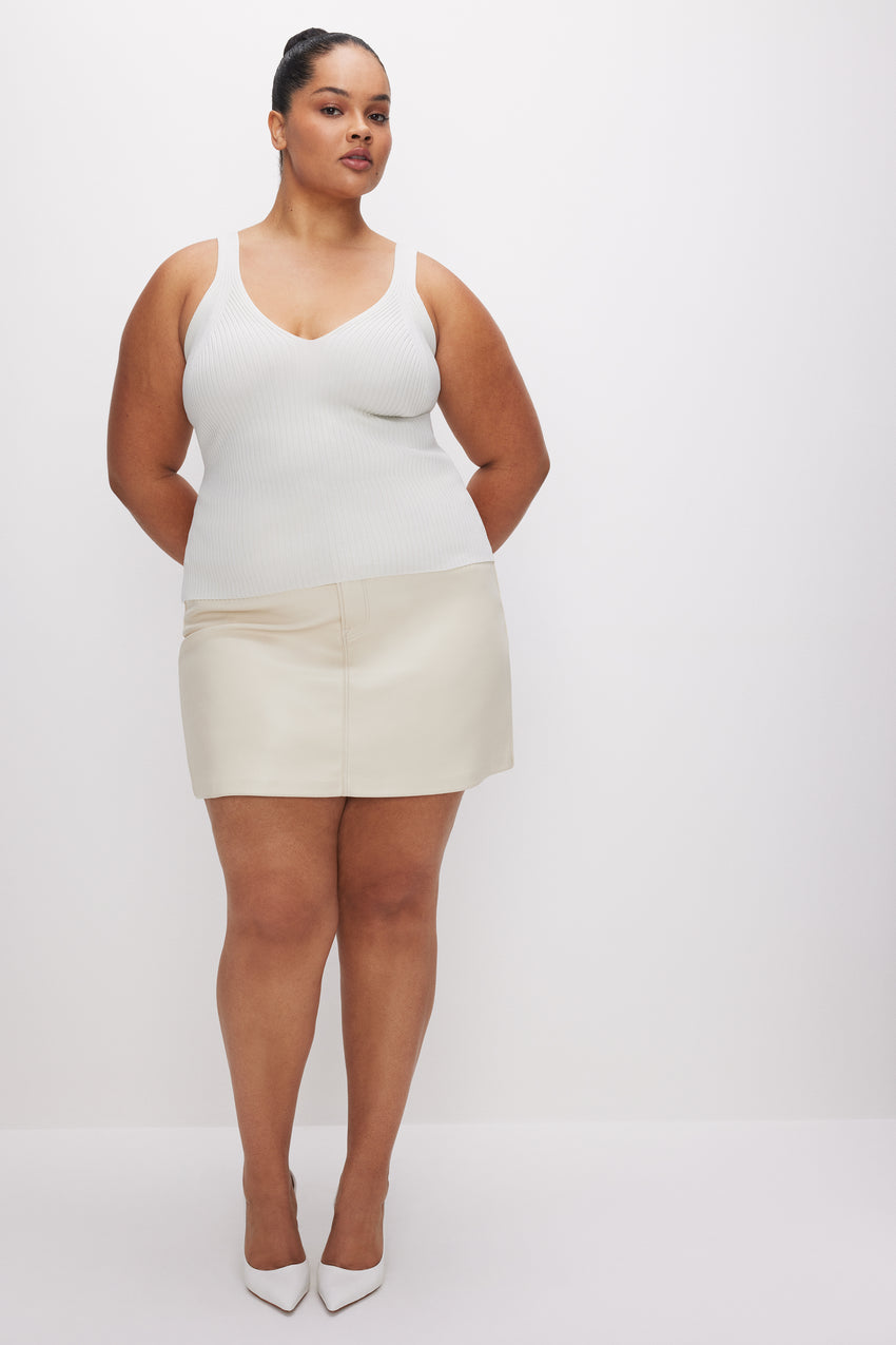 STRETCH RIB TANK TOP | CLOUD WHITE View 5 - model: Size 16 |