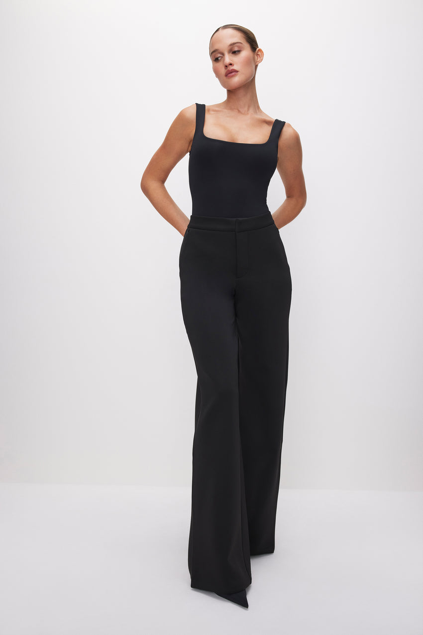 SCUBA WIDE LEG TROUSERS | BLACK001 - GOOD AMERICAN