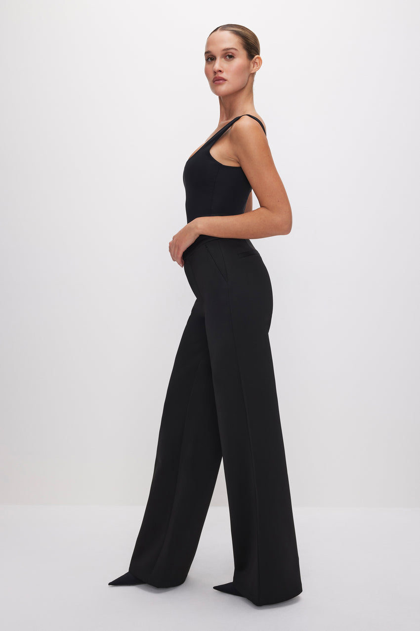 SCUBA WIDE LEG TROUSERS | BLACK001 View 3 - model: Size 0 |