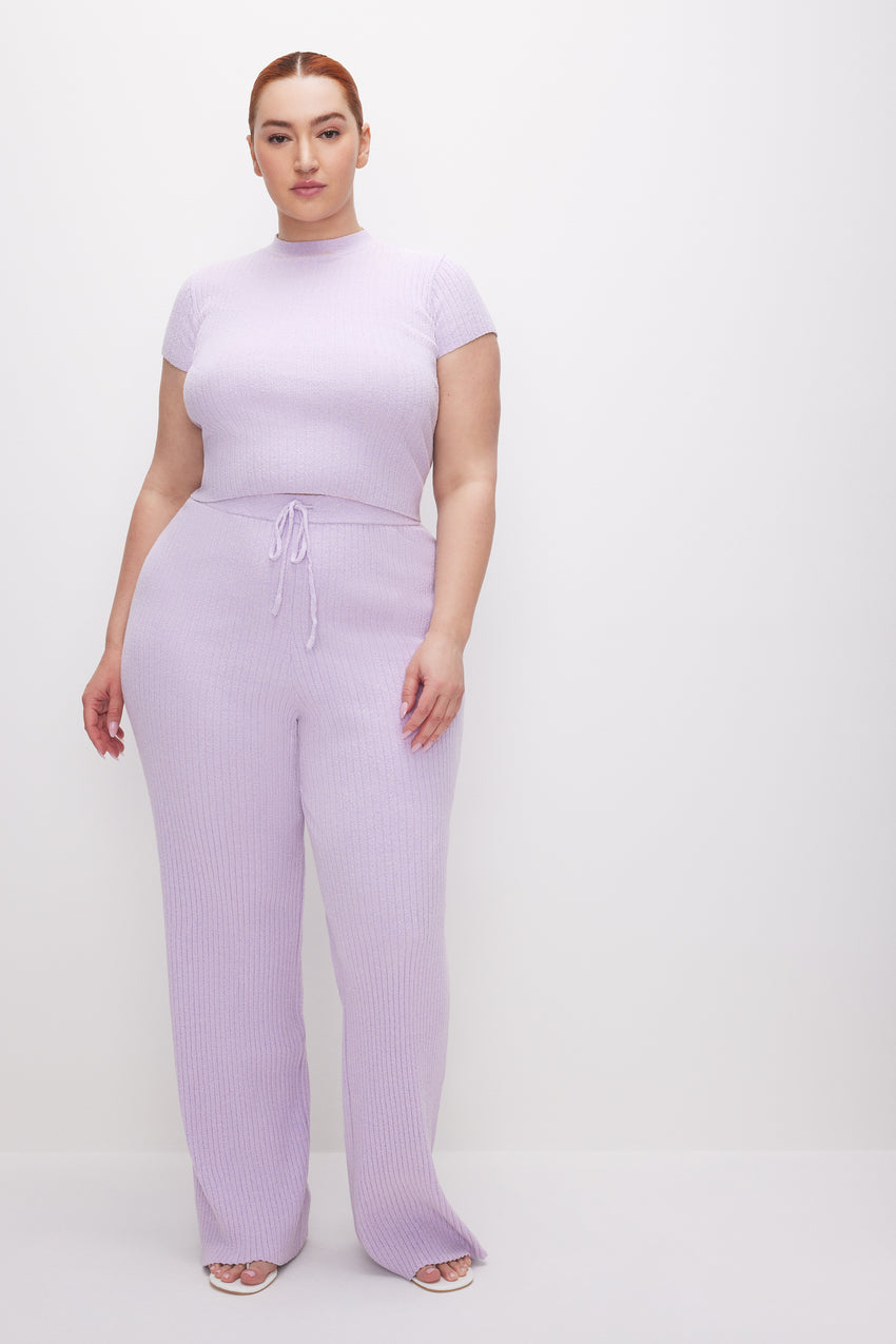 RIBBED TERRY TEE | LAVENDER001 View 6 - model: Size 16 |