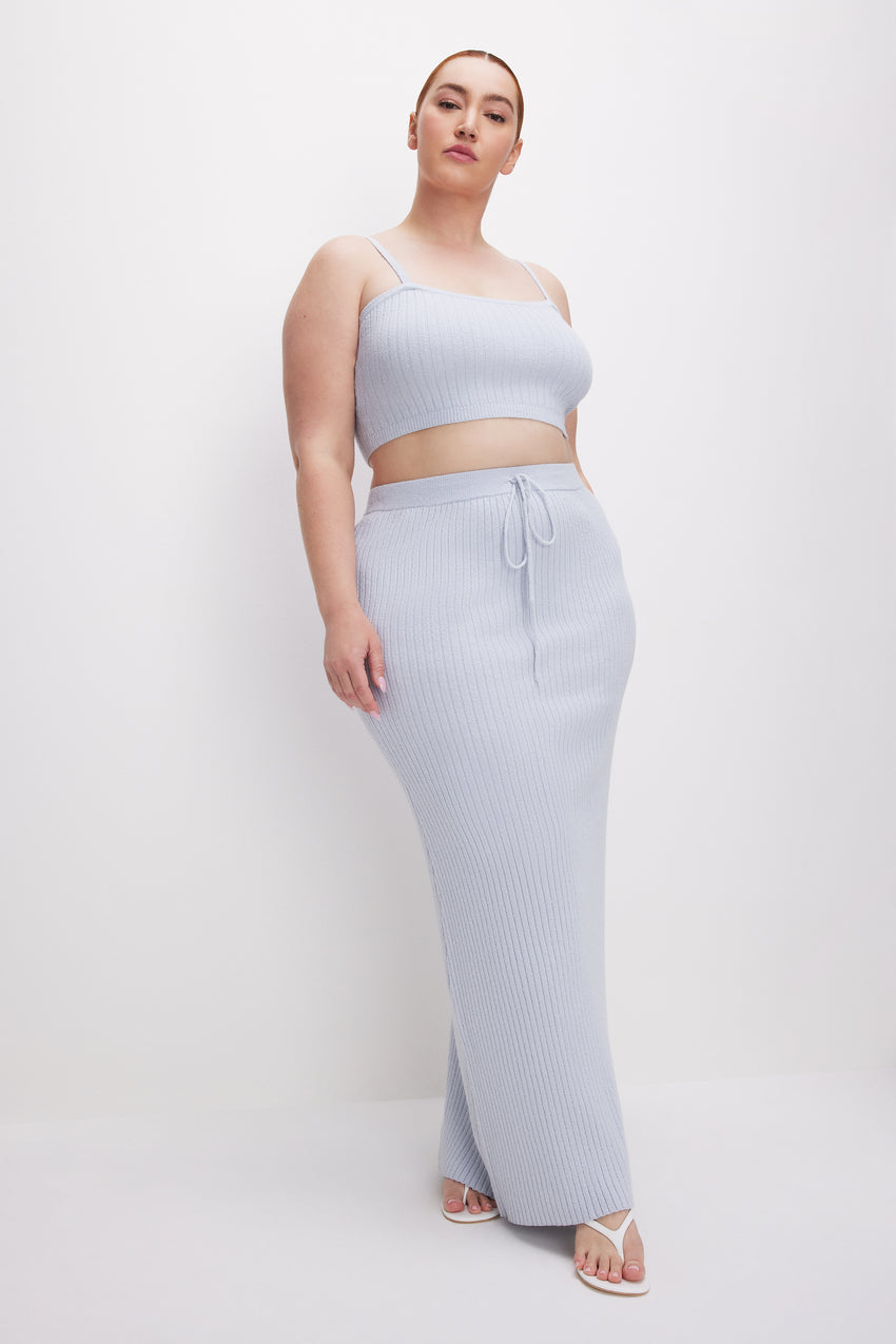 RIBBED TERRY MAXI SKIRT | GLASS001 View 0 - model: Size 16 |