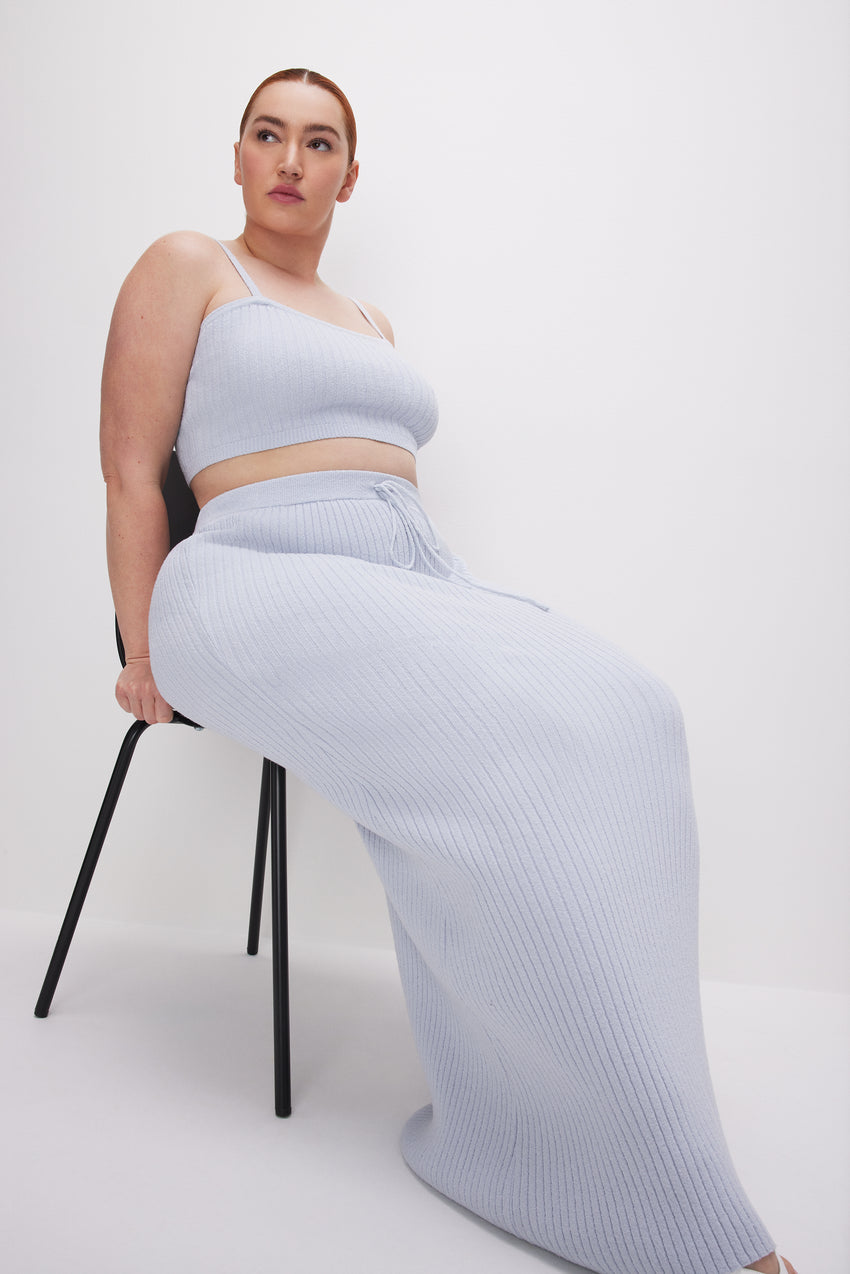 RIBBED TERRY MAXI SKIRT | GLASS001 View 2 - model: Size 16 |