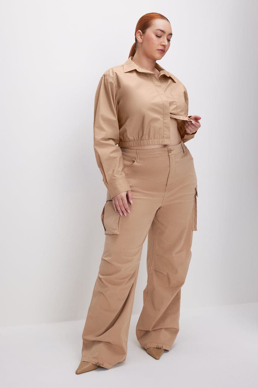 BAGGY CARGO PANTS | CHAMPAGNE005 View 6 - model: Size 16 |