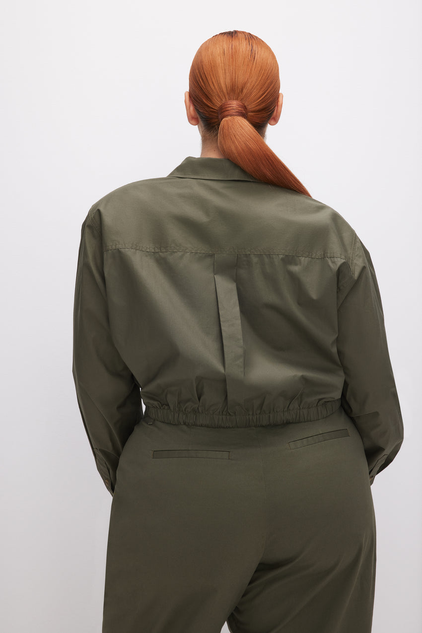 CROPPED COATED POPLIN SHIRT | FATIGUE001 View 10 - model: Size 16 |