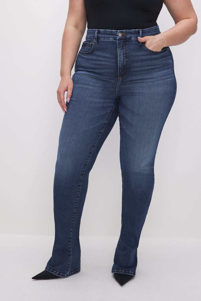 GOOD LEGS MICRO BOOTCUT JEANS | INDIGO635 View 6 - model: Size 16 |