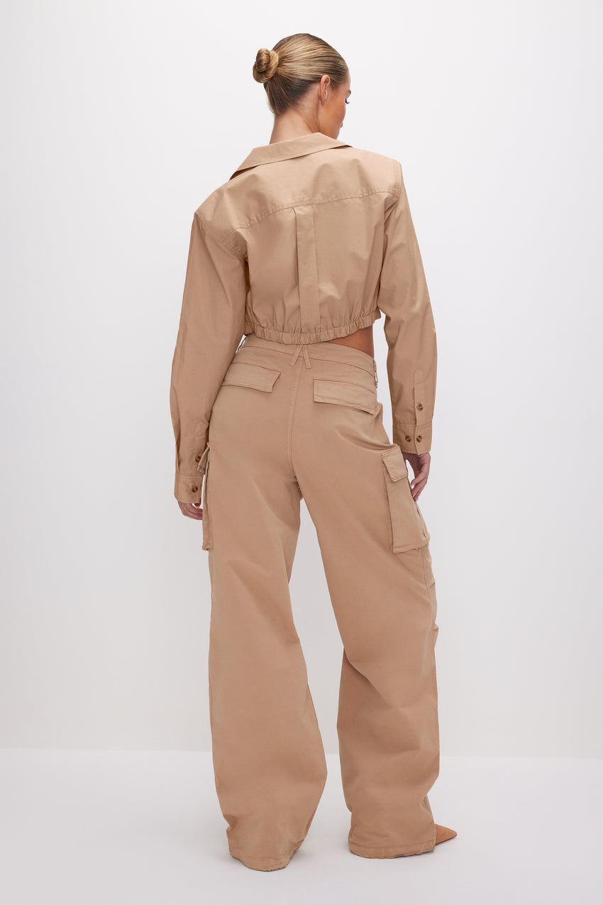 BAGGY CARGO PANTS | CHAMPAGNE005 View 1 - model: Size 0 |