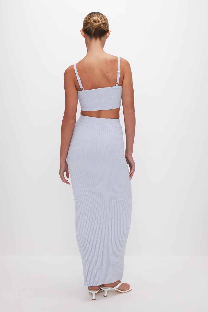 RIBBED TERRY MAXI SKIRT | GLASS001 View 10 - model: Size 0 |