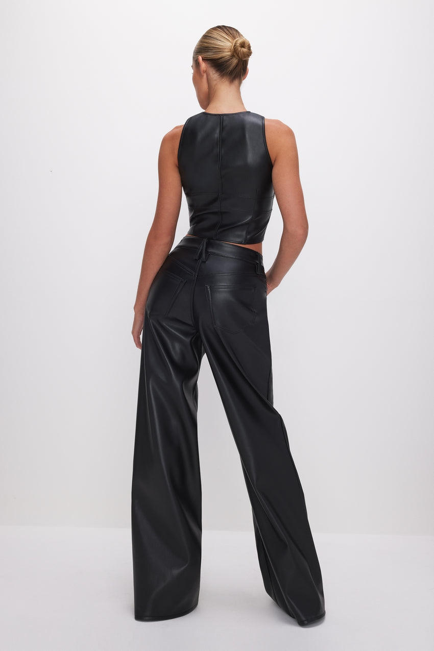 GOOD EASE FAUX LEATHER PANTS | BLACK001 - GOOD AMERICAN