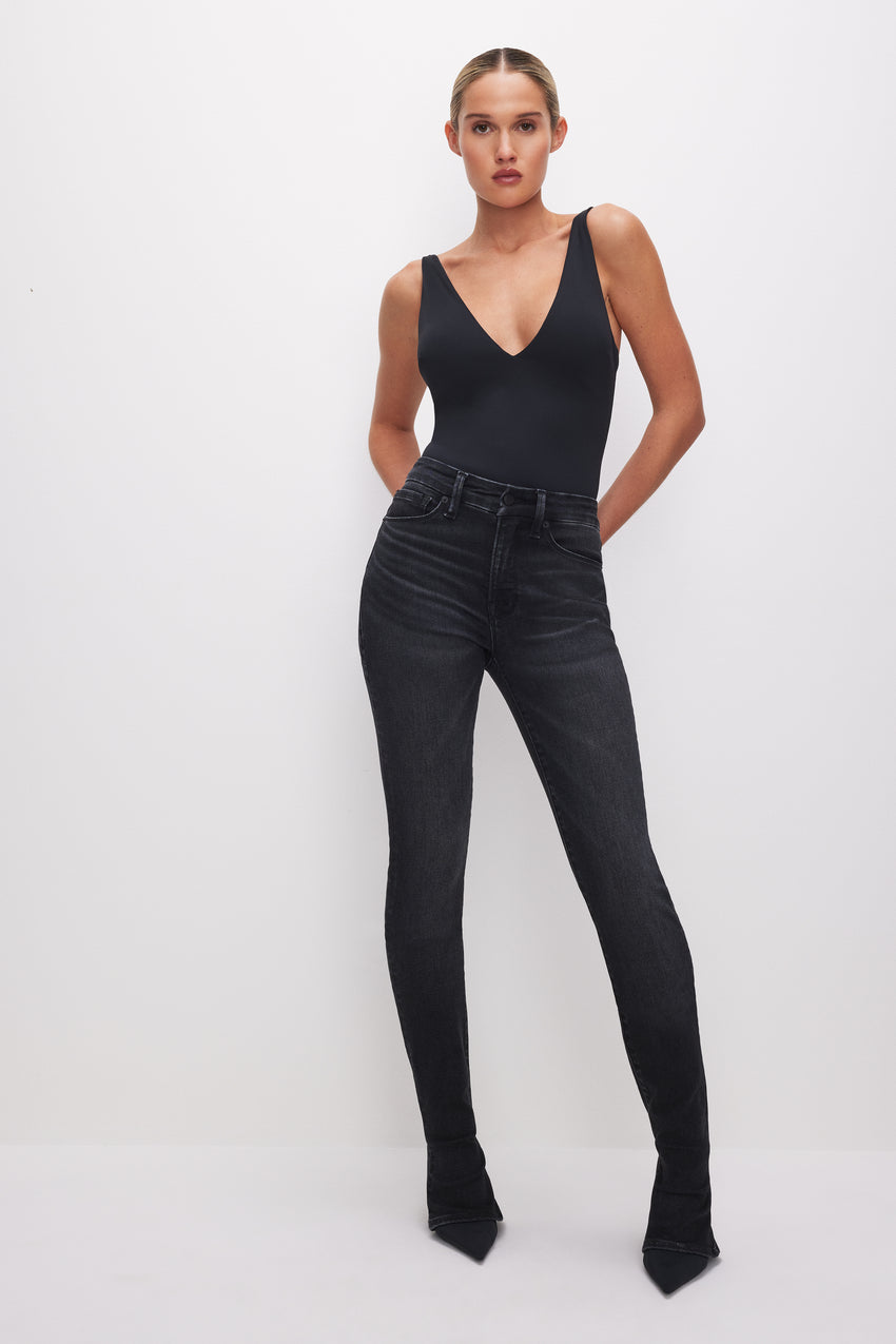 SCUBA V-NECK TANK BODYSUIT | BLACK001 View 3 - model: Size 0 |