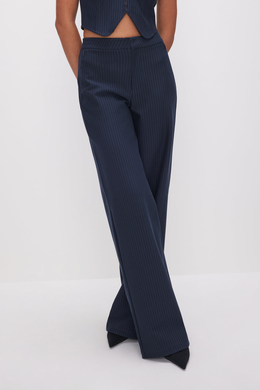 PONTE WIDE LEG PANTS | INK STRIPE001 View 6 - model: Size 0 |