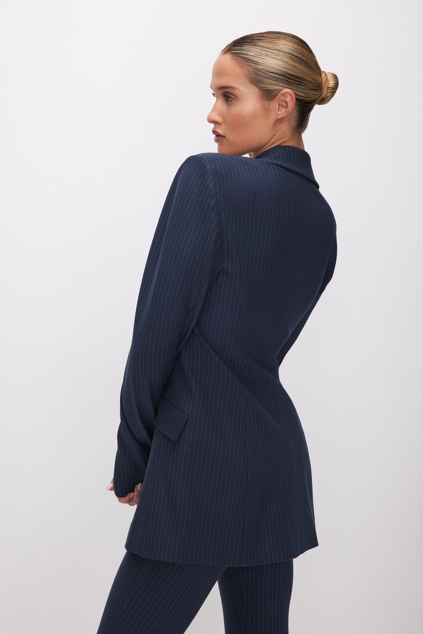 PONTE SCULPTED BLAZER | INK STRIPE001 View 3 - model: Size 0 |