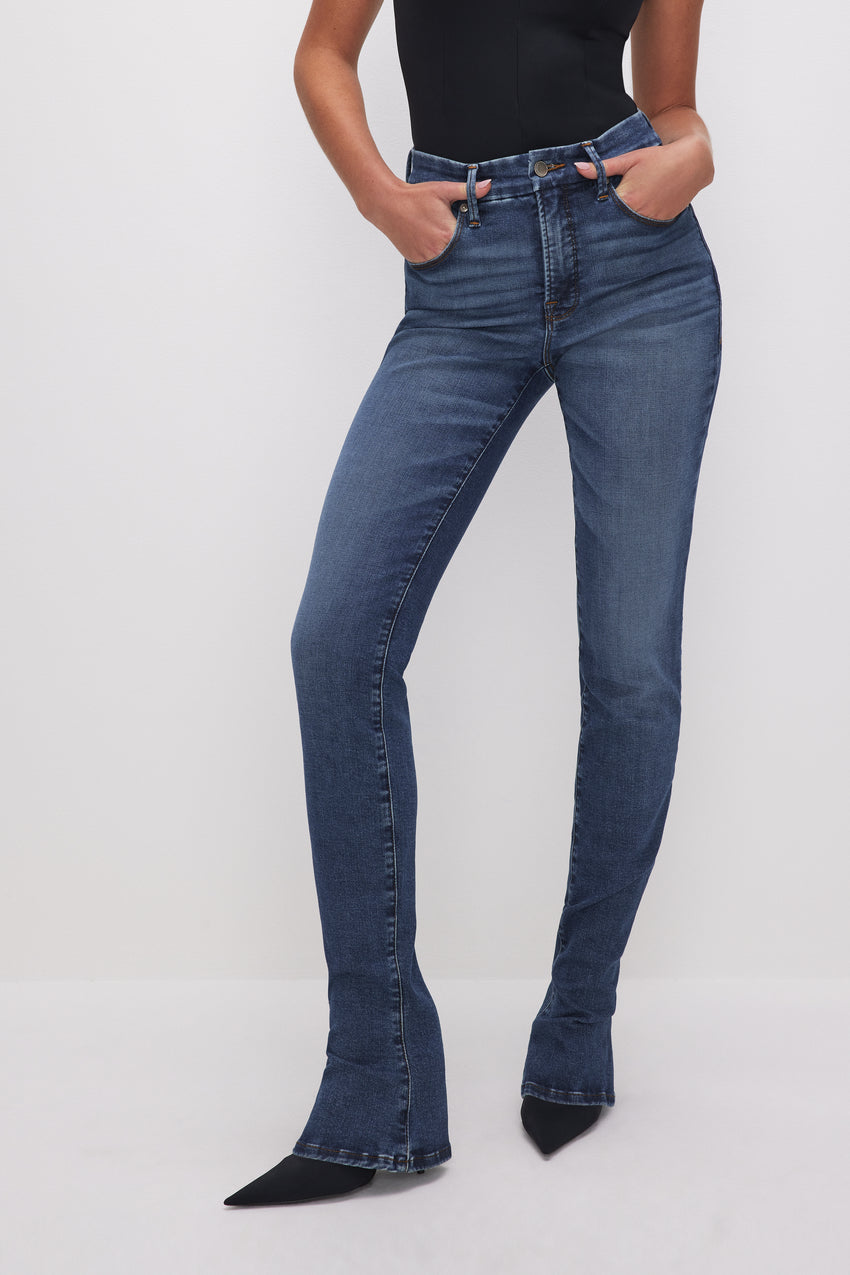 GOOD LEGS MICRO BOOTCUT JEANS | INDIGO635 View 2 - model: Size 0 |