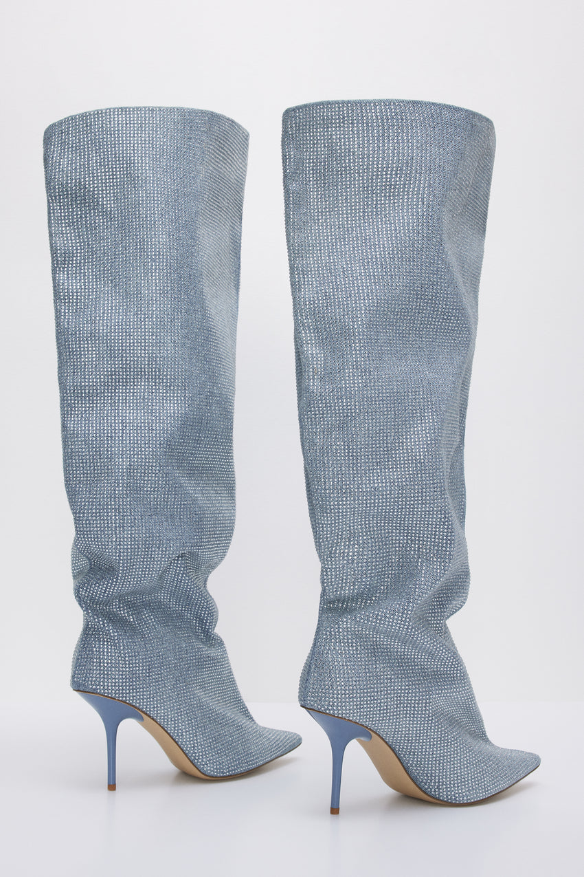 DIAMOND SLOUCHY BOOT | DARK DENIM002 View 4 - model: Size 0 |