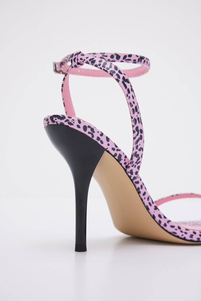 STRAPPY HEELS | PINK LEOPARD004 View 2 - model: Size 0 |