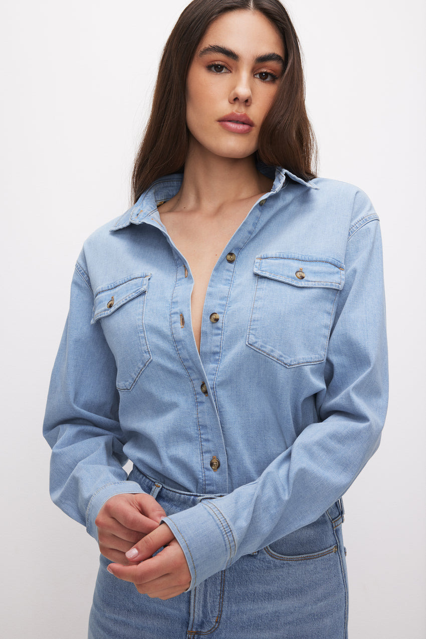 CLASSIC DENIM SHIRT | INDIGO641 View 0 - model: Size 0 |