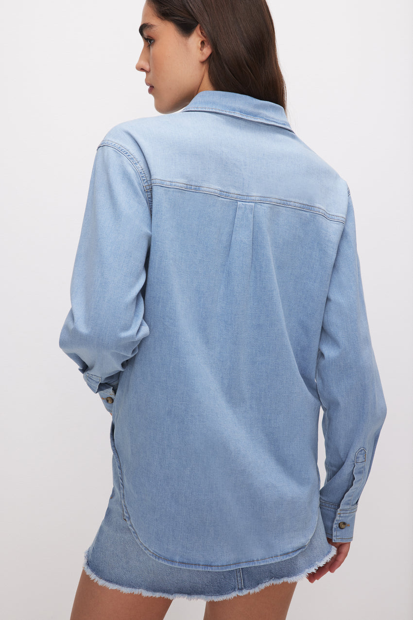 CLASSIC DENIM SHIRT | INDIGO641 View 3 - model: Size 0 |