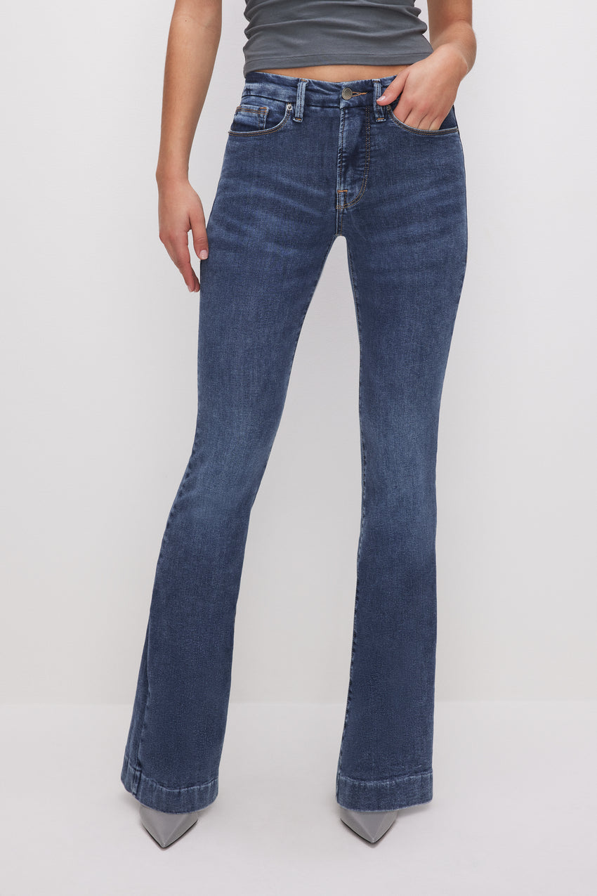 GOOD LEGS FLARE JEANS | INDIGO616 View 3 - model: Size 0 |