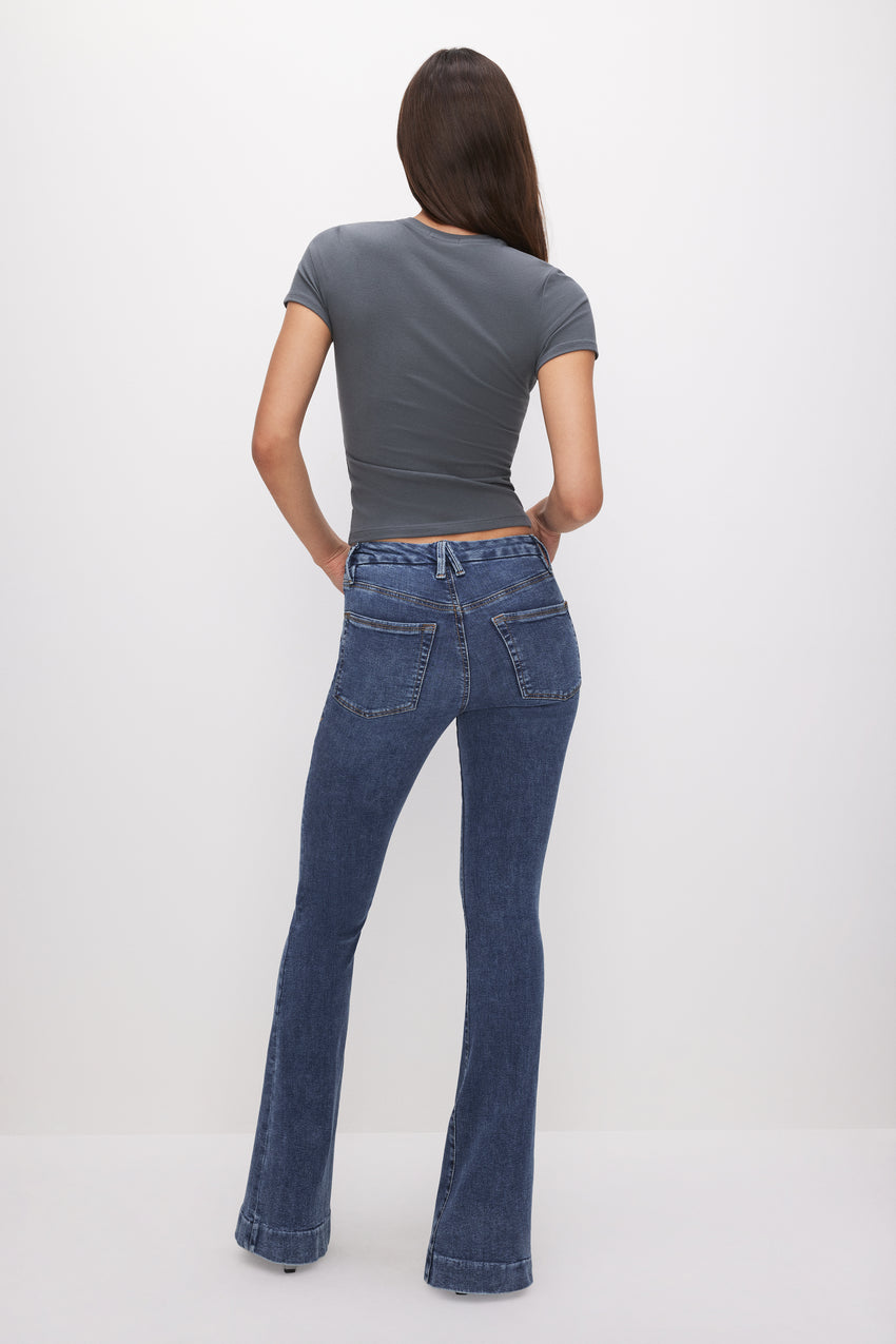 GOOD LEGS FLARE JEANS | INDIGO616 View 4 - model: Size 0 |