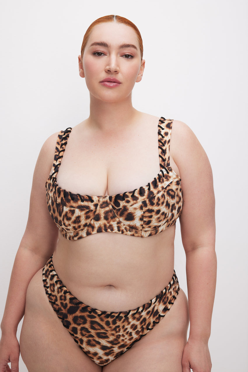 WHIP STITCH BALCONETTE BIKINI | FIERCE LEOPARD001 View 7 - model: Size 16 |