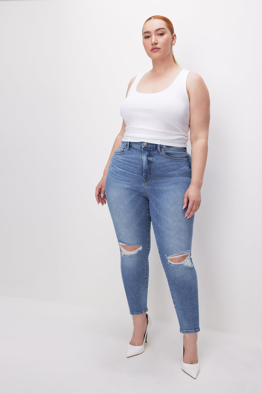 GOOD LEGS CROPPED SKINNY JEANS | INDIGO612 View 5 - model: Size 16 |