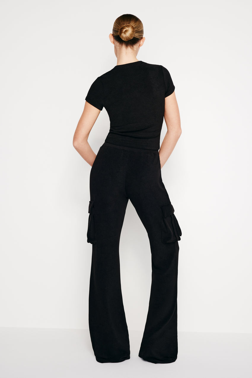 TERRY CARGO PANTS | BLACK001 View 1 - model: Size 0 |