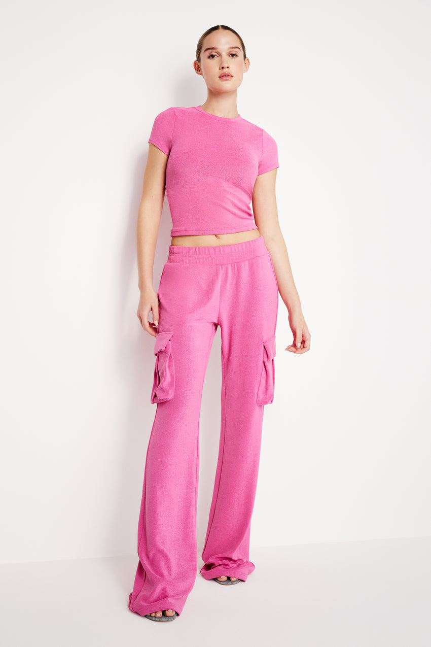 TERRY CARGO PANTS | PINK GLOW002 View 4 - model: Size 0 |