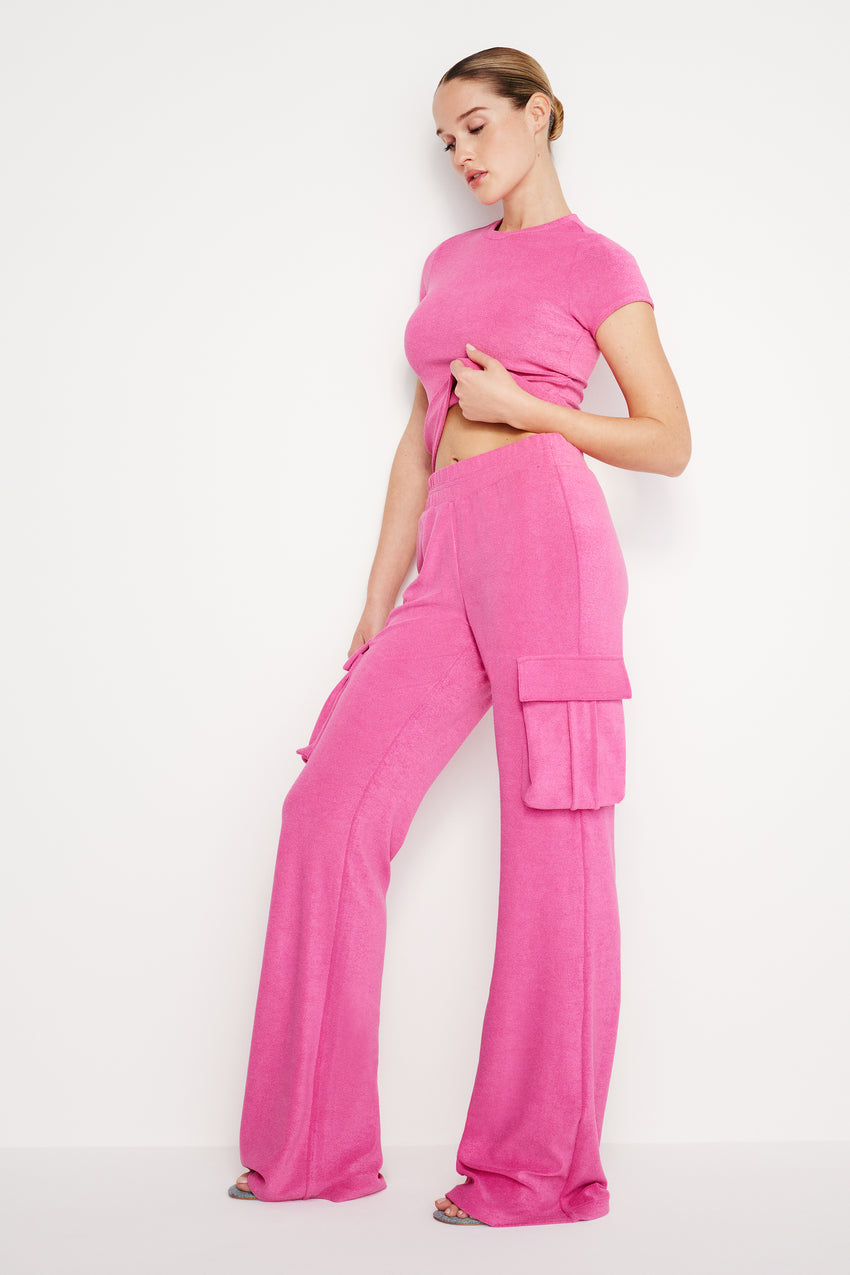 TERRY CARGO PANTS | PINK GLOW002 View 1 - model: Size 0 |