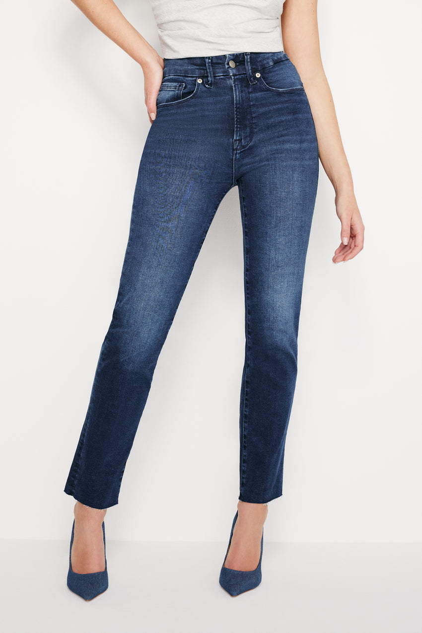 ALWAYS FITS GOOD CLASSIC SLIM STRAIGHT JEANS | INDIGO446 - GOOD AMERICAN