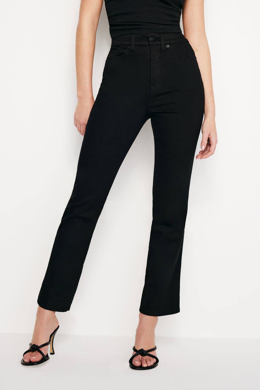 GOOD CURVE STRAIGHT NEVER FADE JEANS | BLACK001 View 2 - model: Size 0 |