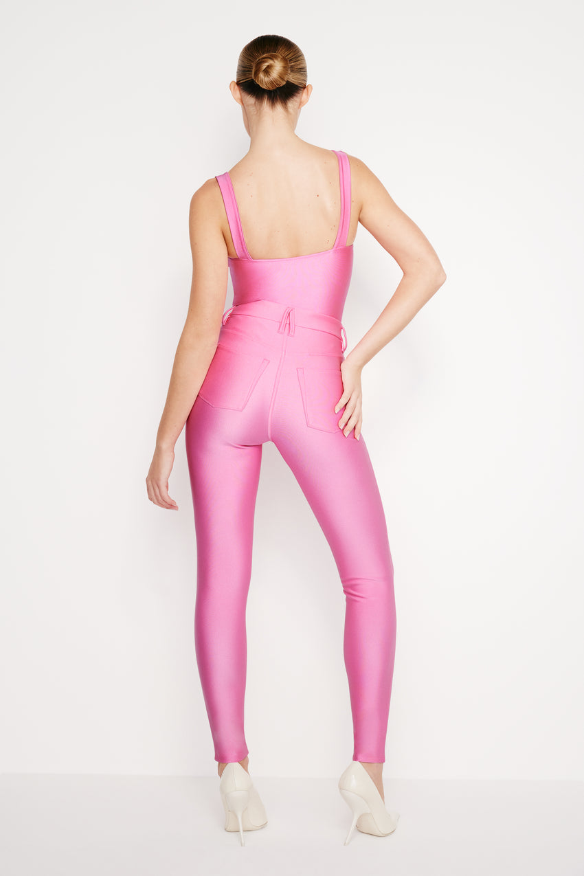 COMPRESSION SHINE GOOD WAIST LEGGGINGS | SORORITY PINK003 View 4 - model: Size 0 |