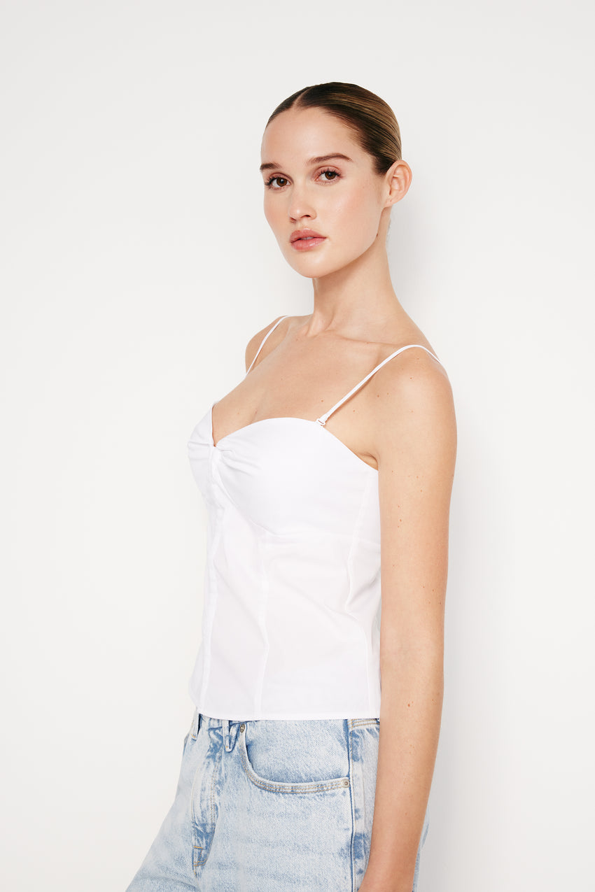 POPLIN CAMISOLE | WHITE001 View 2 - model: Size 0 |