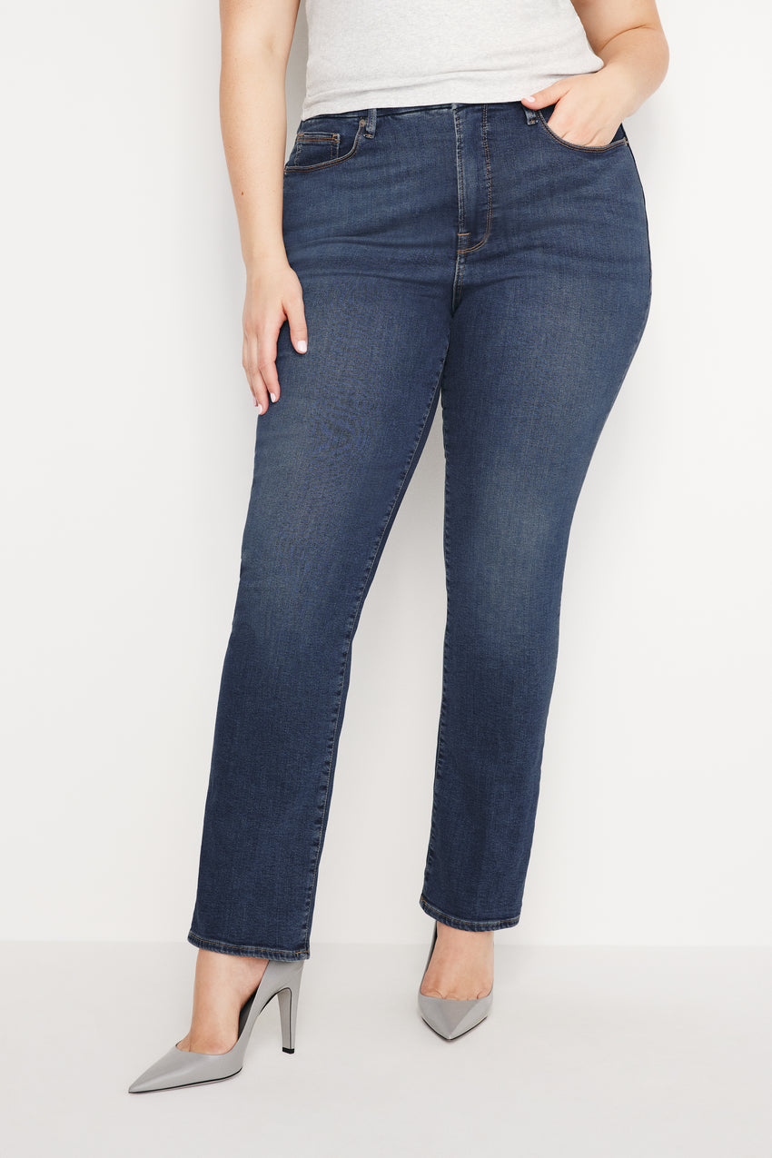 GOOD LEGS STRAIGHT JEANS | BLUE004 View 6 - model: Size 16 |