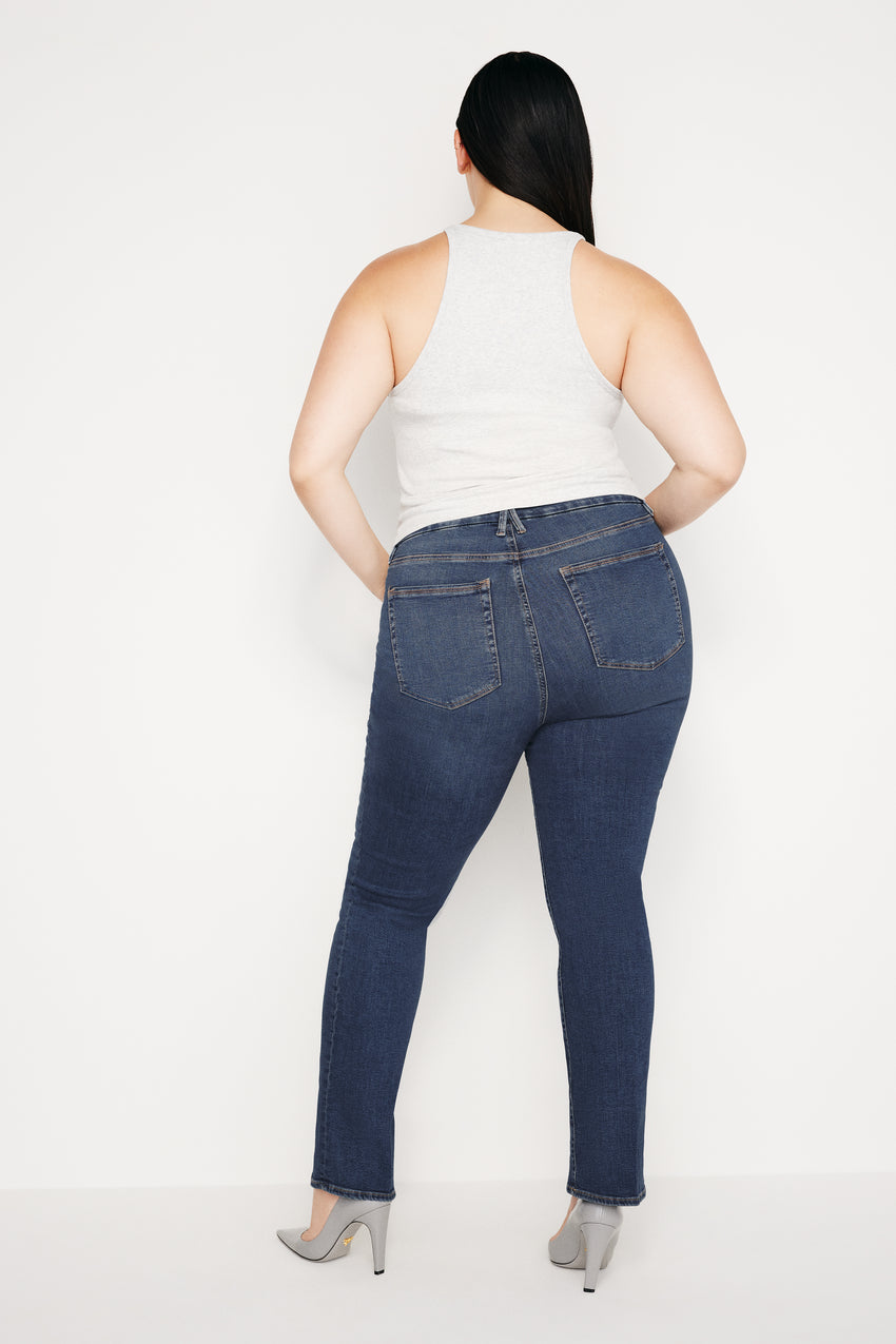 GOOD LEGS STRAIGHT JEANS | BLUE004 View 10 - model: Size 16 |