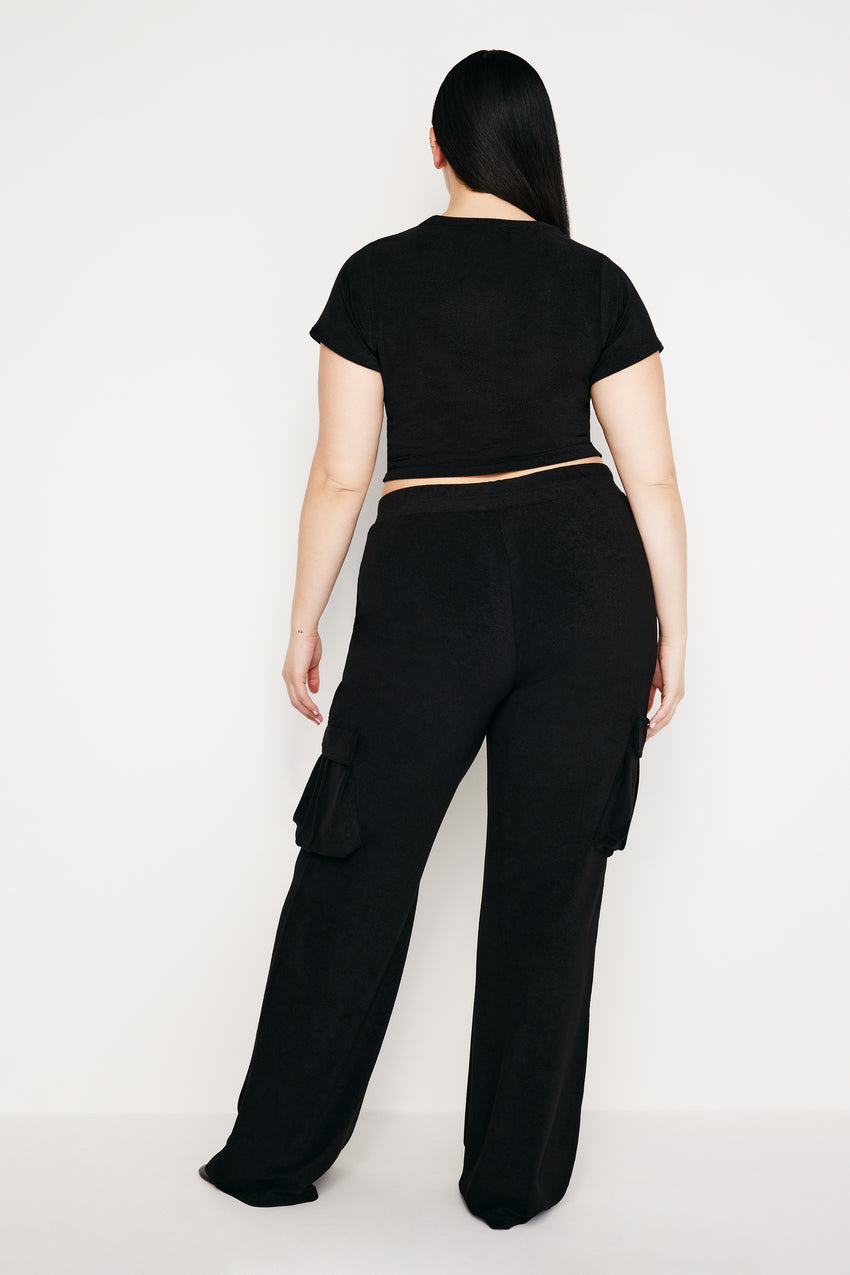 TERRY CARGO PANTS | BLACK001 View 7 - model: Size 16 |